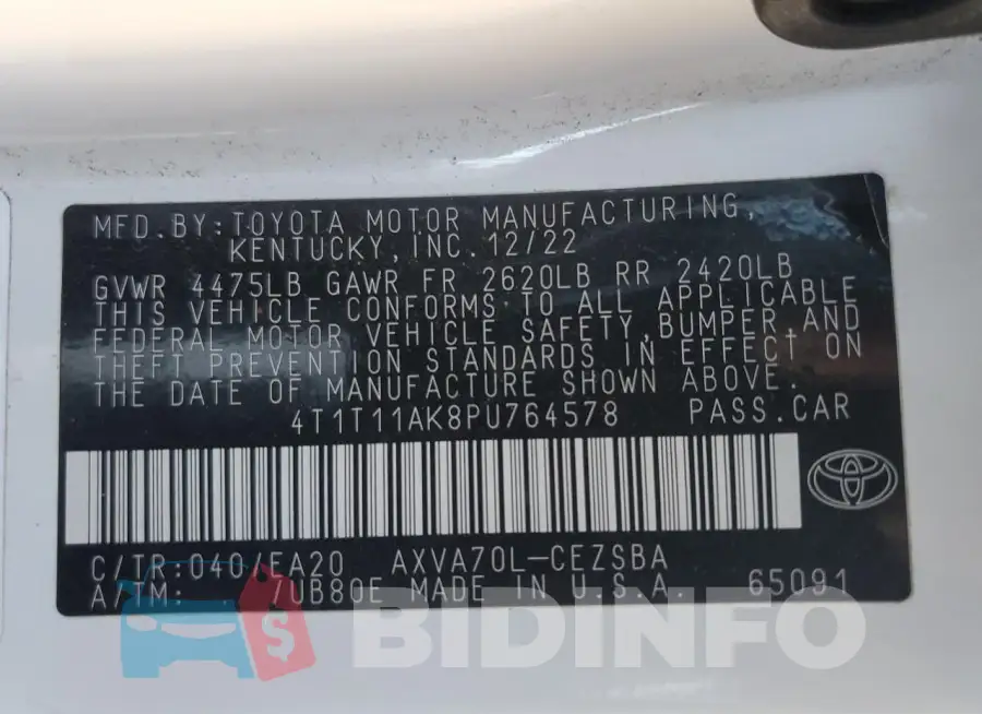 4T1T11AK8PU764578 Photo# 13