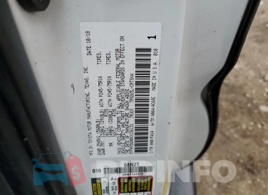 5TFRX5GN8KX136131 Photo# 12