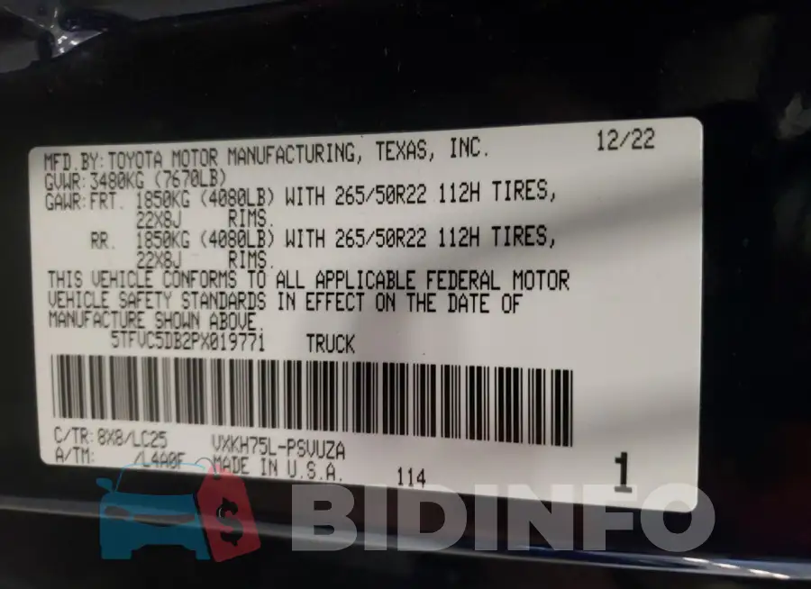 5TFVC5DB2PX019771 Photo# 12