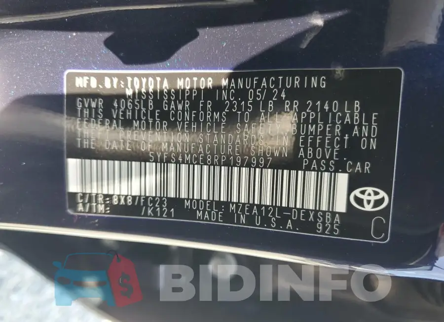 5YFS4MCE8RP197997 Photo# 12