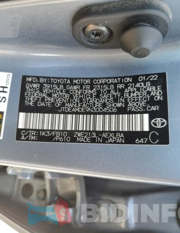 JTDEAMDE9N3004506 Photo# 13