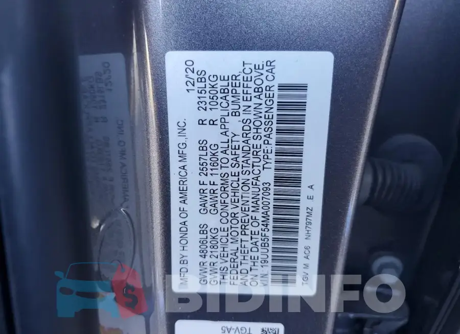 19UUB5F54MA007093 Photo# 13