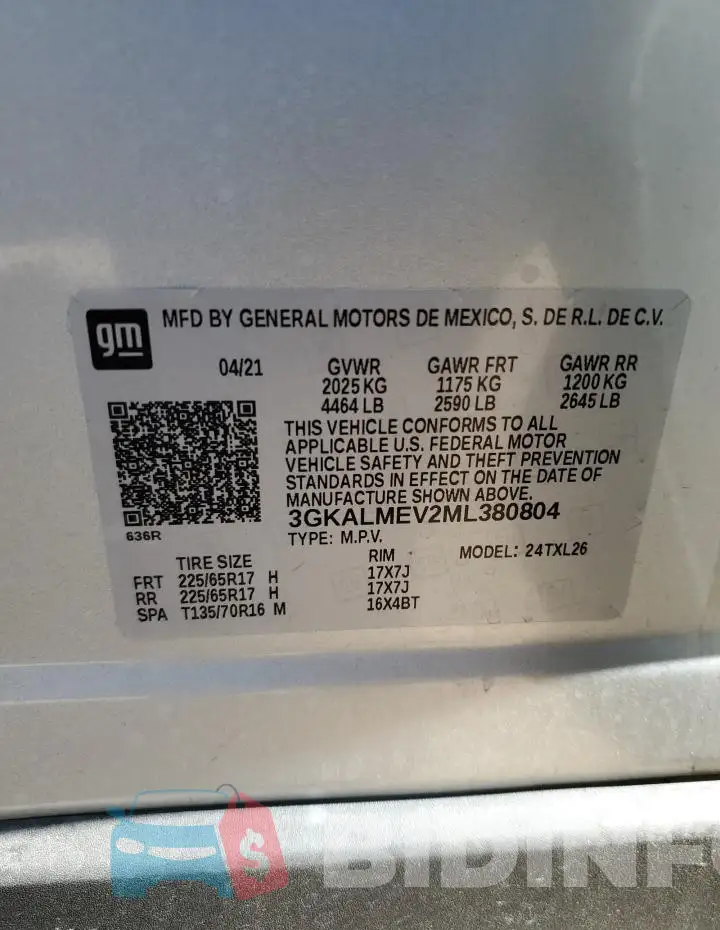3GKALMEV2ML380804 Photo# 13