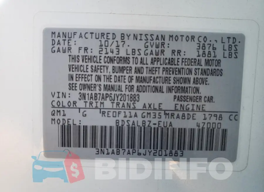 3N1AB7AP6JY201883 Photo# 12