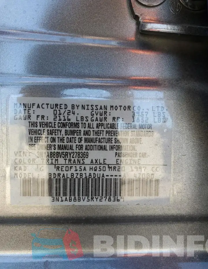 3N1AB8BV5RY278369 Photo# 12