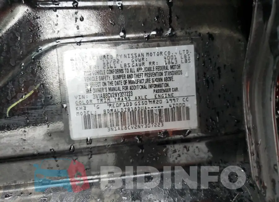 3N1AB8CV2NY307223 Photo# 12