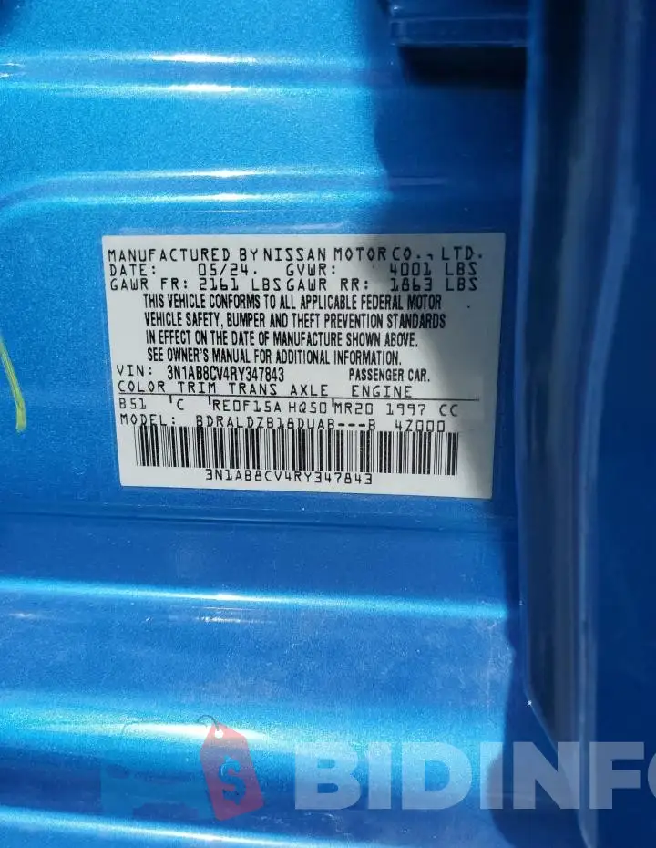 3N1AB8CV4RY347843 Photo# 12