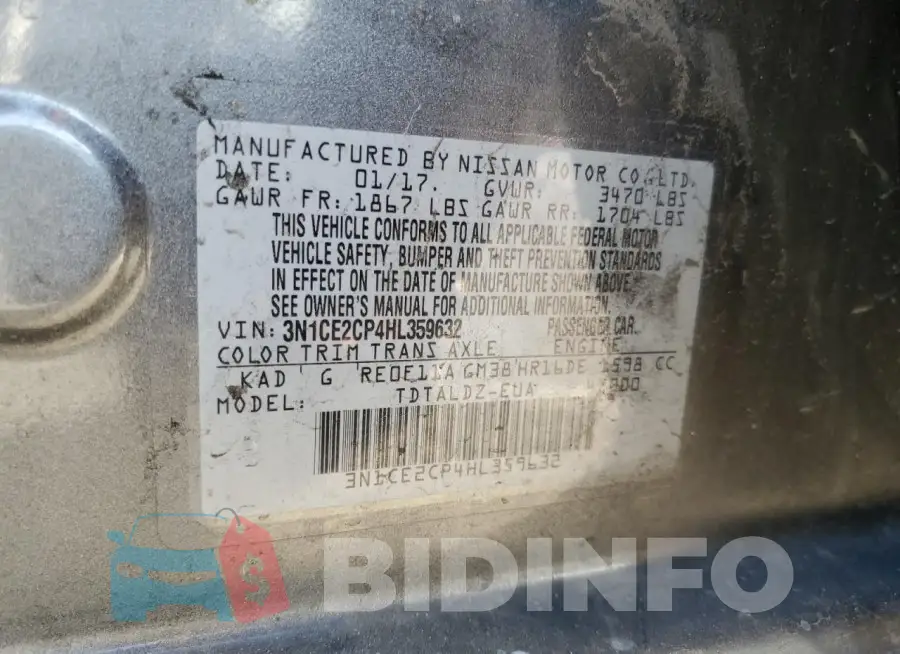 3N1CE2CP4HL359632 Photo# 12