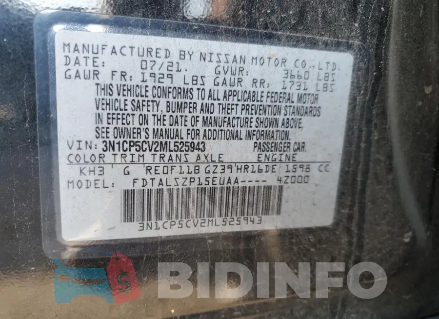 3N1CP5CV2ML525943 Photo# 12