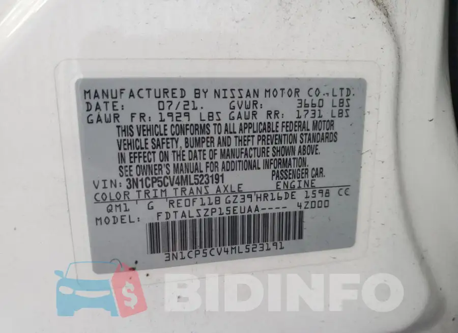 3N1CP5CV4ML523191 Photo# 13