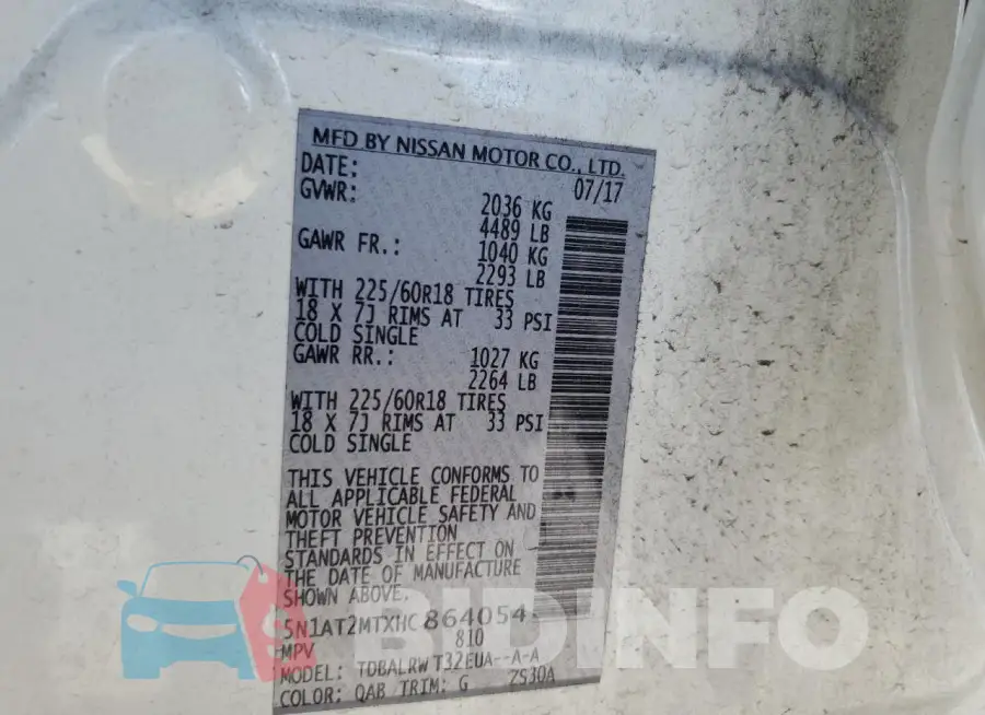 5N1AT2MTXHC864054 Photo# 13