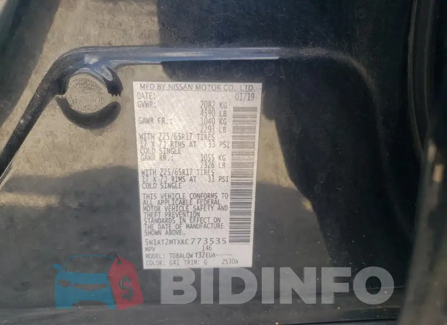 5N1AT2MTXKC773535 Photo# 13