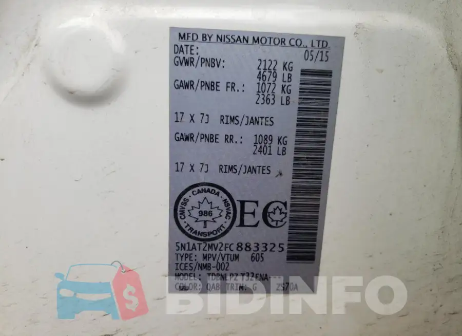 5N1AT2MV2FC883325 Photo# 13
