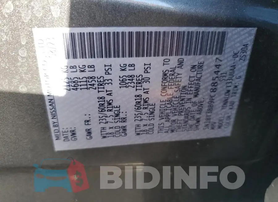 5N1BT3BB9PC885447 Photo# 12