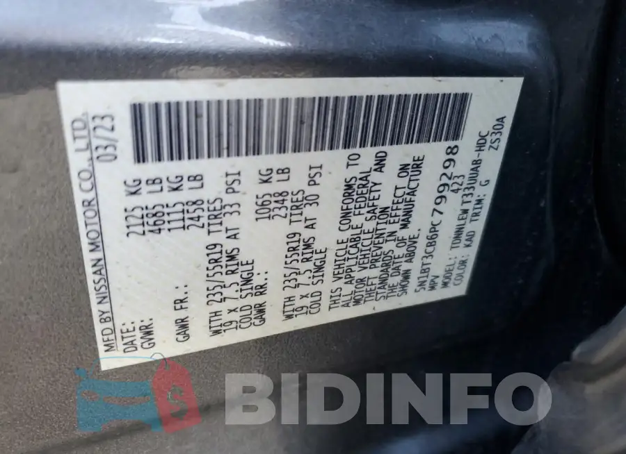 5N1BT3CB6PC799298 Photo# 13