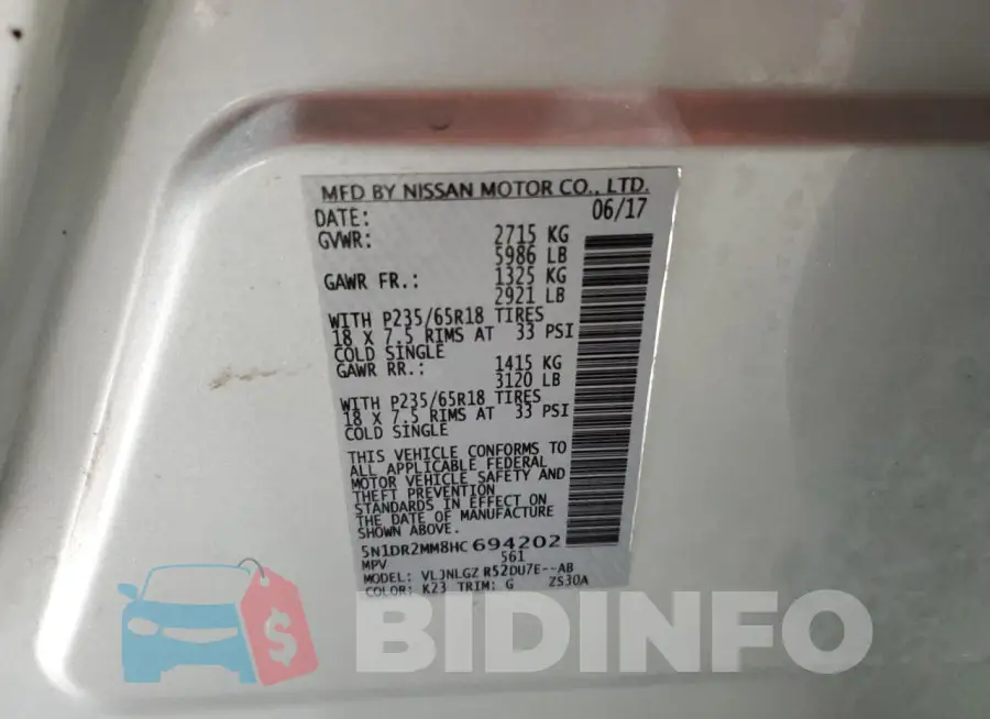5N1DR2MM8HC694202 Photo# 14