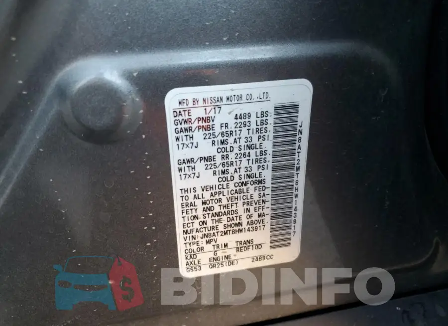 JN8AT2MT8HW143917 Photo# 14