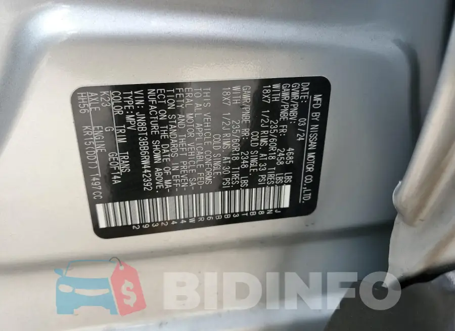 JN8BT3BB6RW442392 Photo# 13