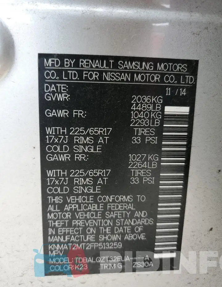 KNMAT2MT2FP513259 Photo# 13