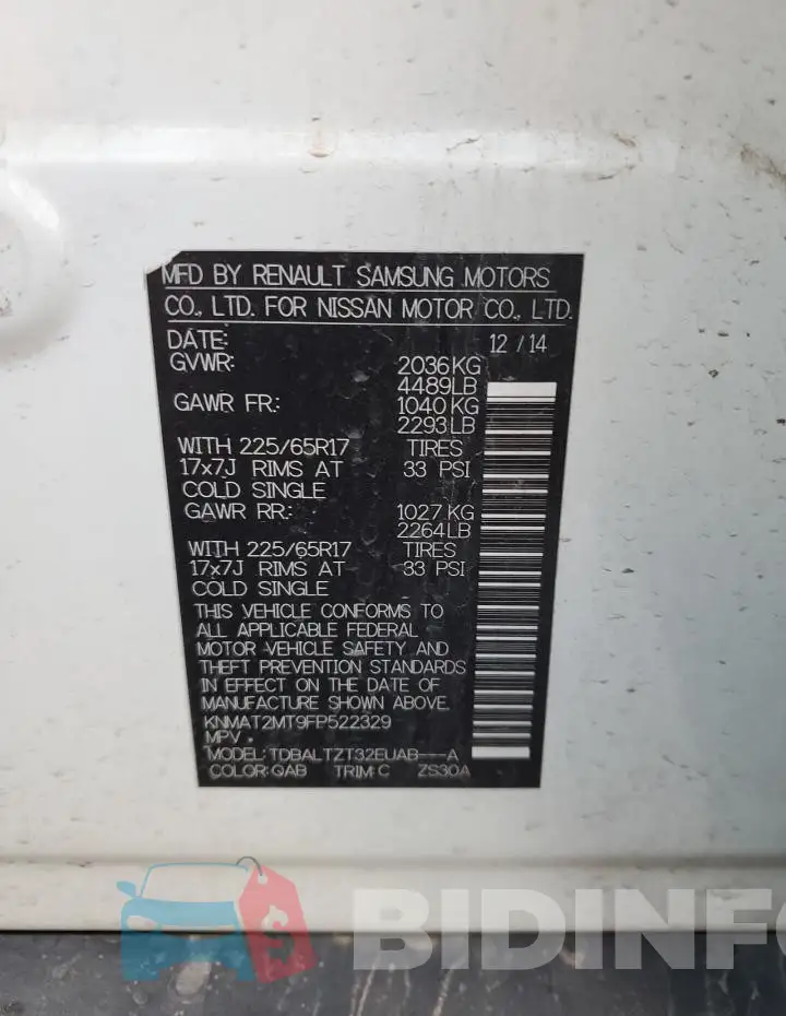 KNMAT2MT9FP522329 Photo# 13