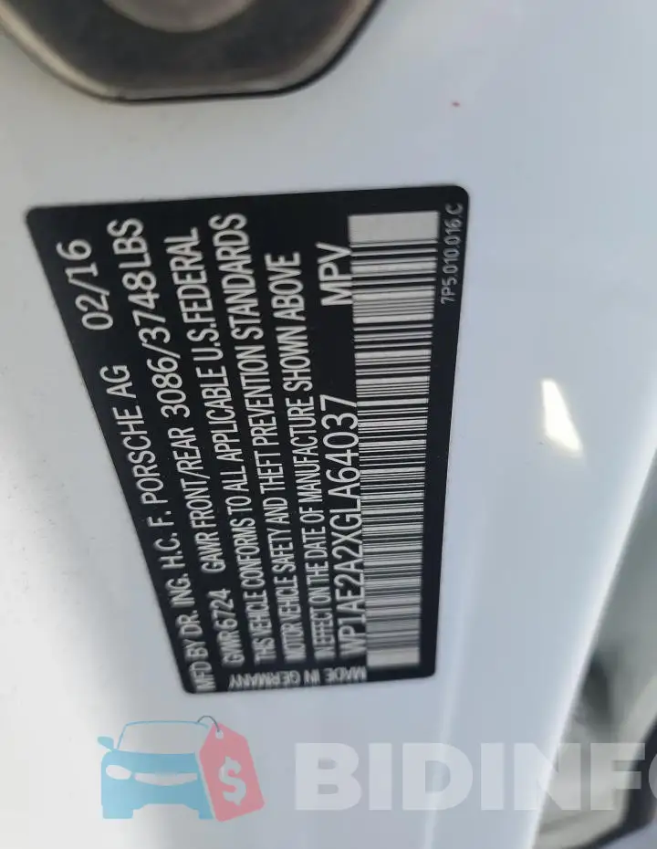 WP1AE2A2XGLA64037 Photo# 12