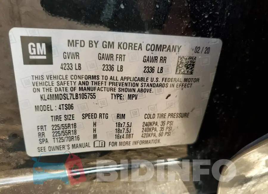 KL4MMDSL7LB105755 Photo# 13