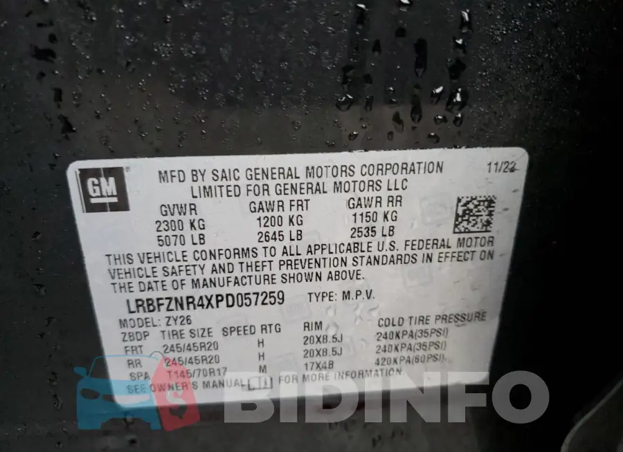 LRBFZNR4XPD057259 Photo# 14
