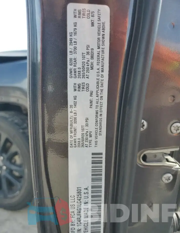 1C4RJFAG1LC425801 Photo# 14