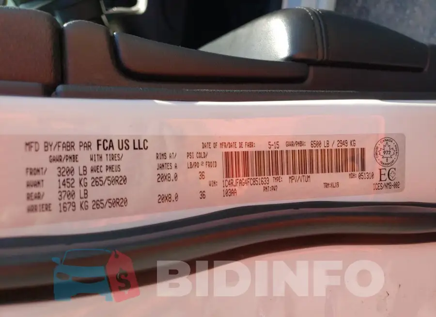 1C4RJFAG4FC851633 Photo# 14