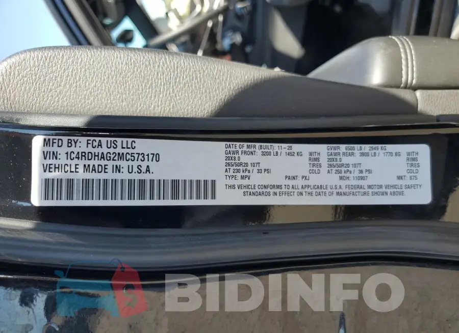 1C4RDHAG2MC573170 Photo# 14