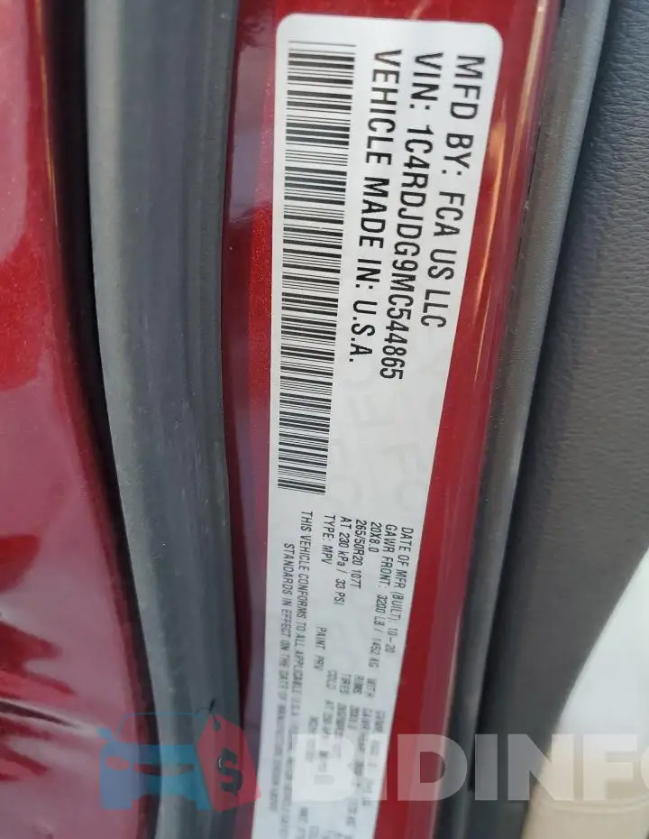 1C4RDJDG9MC544865 Photo# 12