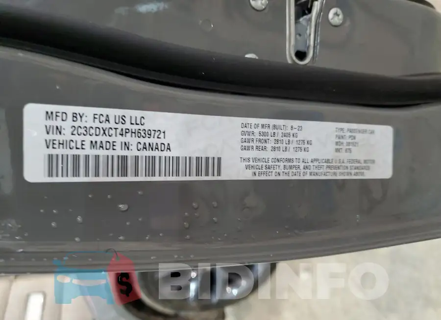2C3CDXCT4PH639721 Photo# 12