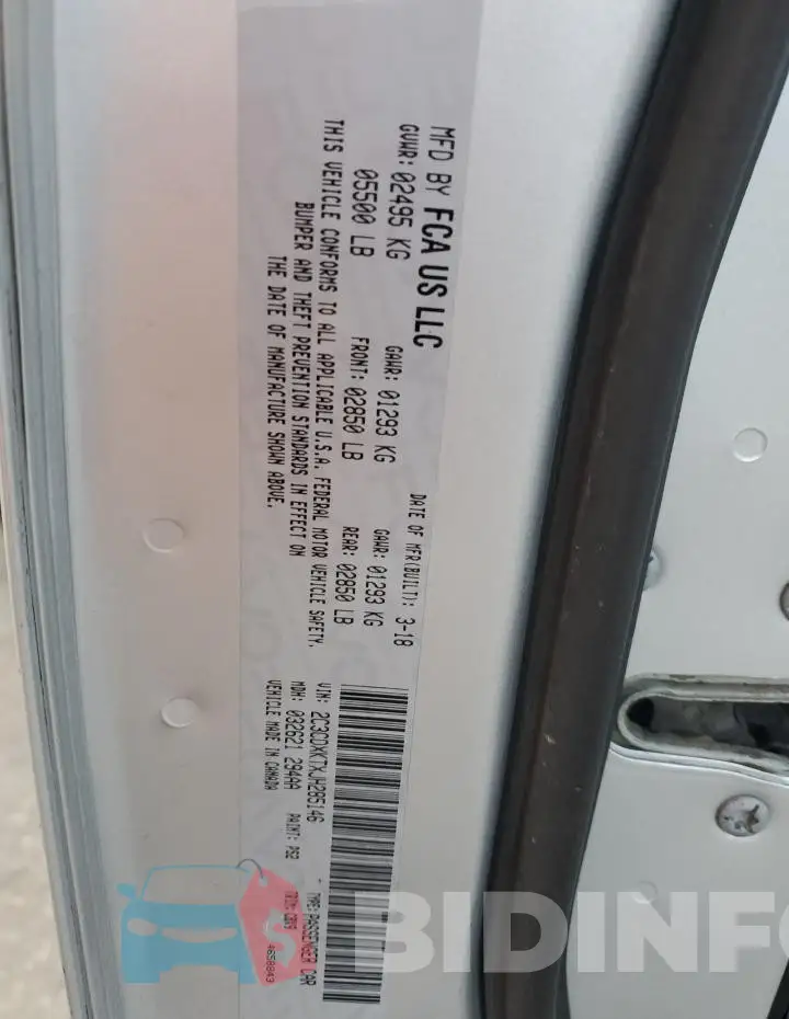 2C3CDXKTXJH285146 Photo# 12