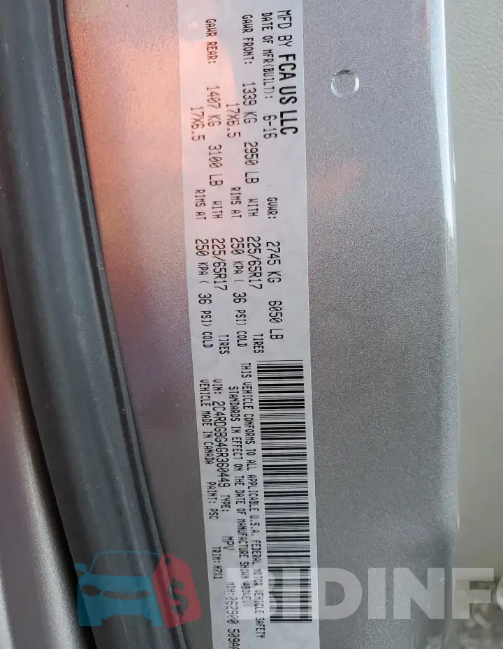 2C4RDGBG4GR360449 Photo# 13