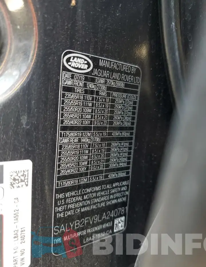 SALYB2FV9LA240781 Photo# 13