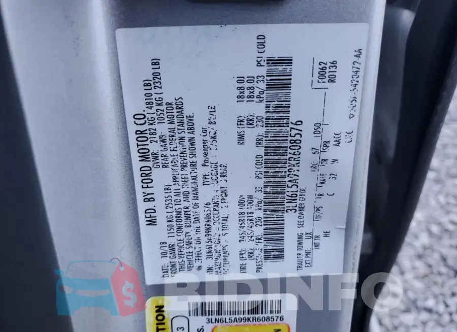 3LN6L5A99KR608576 Photo# 12