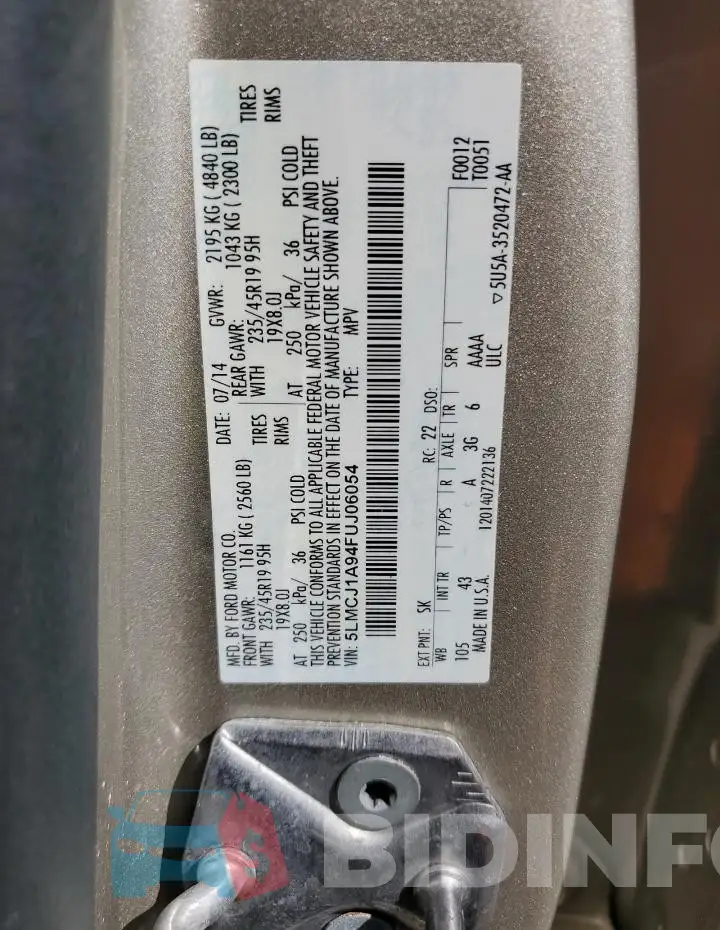 5LMCJ1A94FUJ06054 Photo# 12