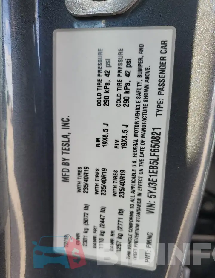 5YJ3E1EB5LF650821 Photo# 13