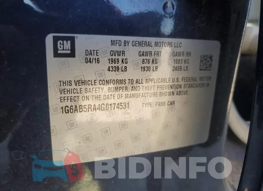 1G6AB5RA4G0174531 Photo# 12