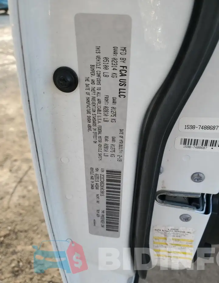 2C3CCABG3KH618016 Photo# 13