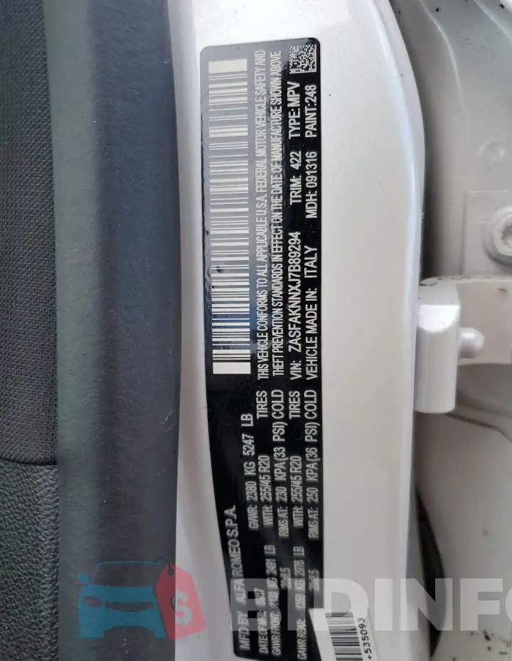 ZASFAKNNXJ7B89294 Photo# 14