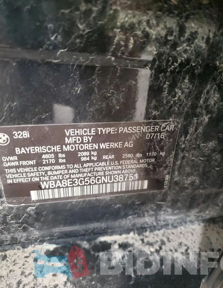 WBA8E3G56GNU38751 Photo# 12