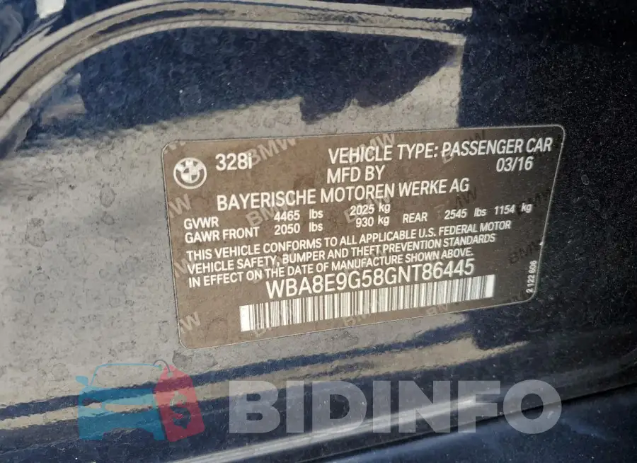 WBA8E9G58GNT86445 Photo# 12