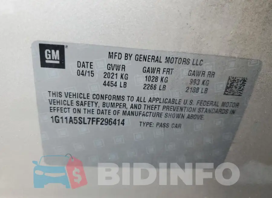 1G11A5SL7FF296414 Photo# 12