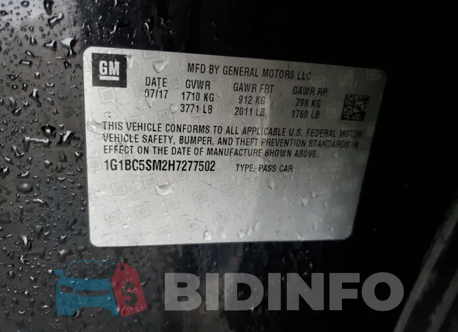 1G1BC5SM2H7277502 Photo# 12
