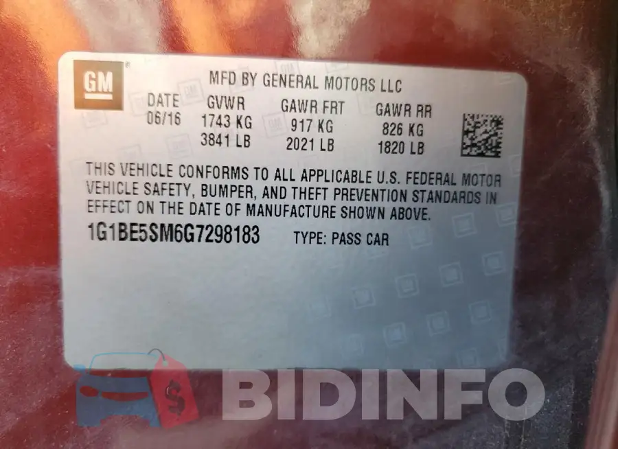 1G1BE5SM6G7298183 Photo# 12