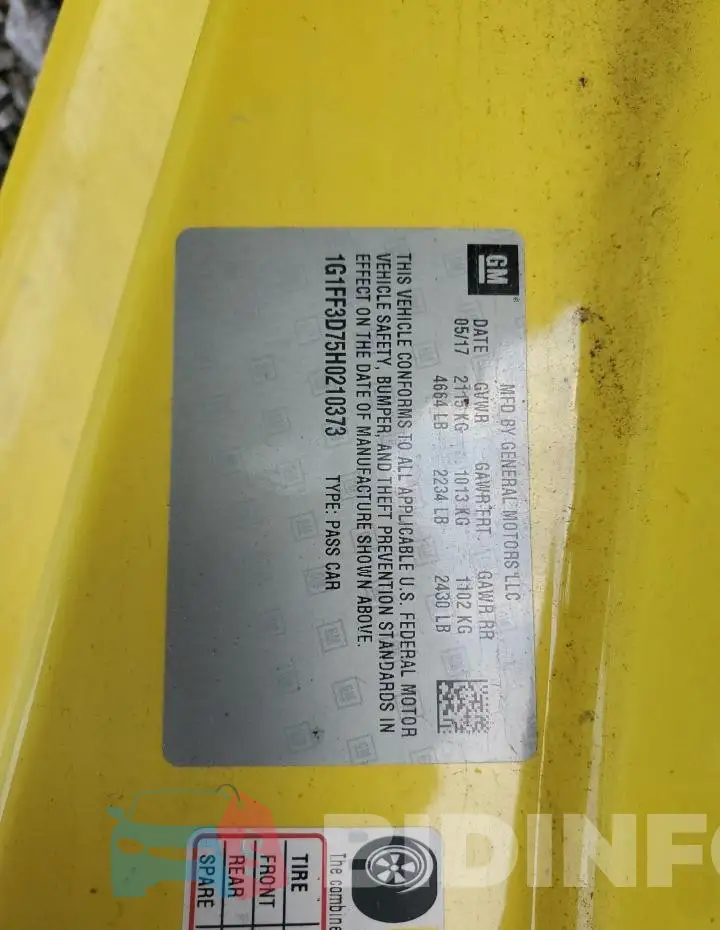1G1FF3D75H0210373 Photo# 12