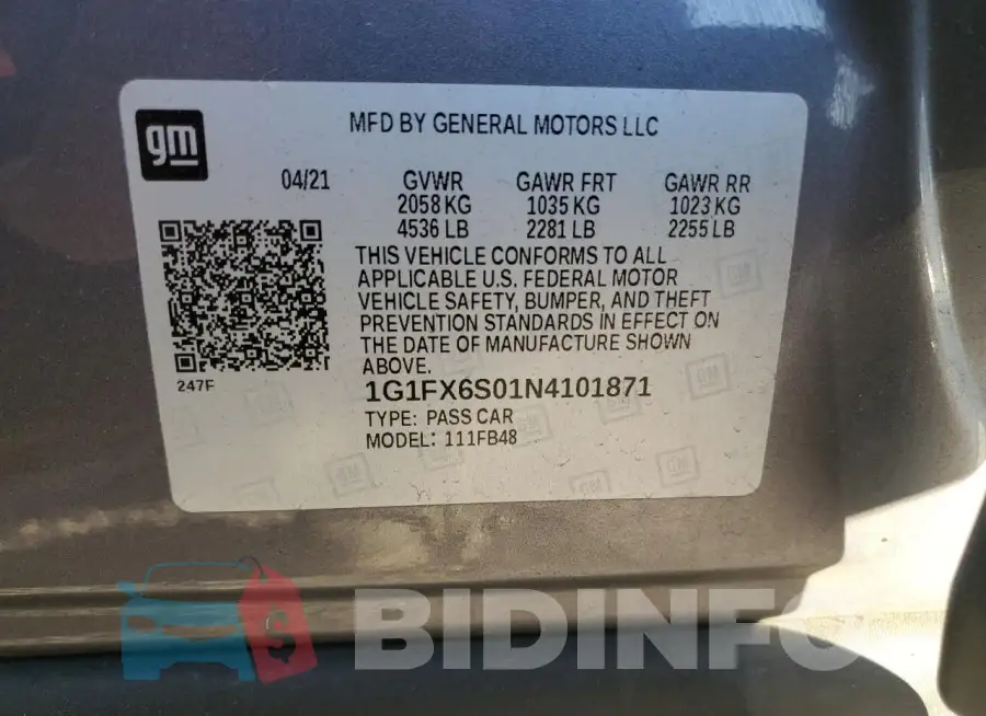 1G1FX6S01N4101871 Photo# 13