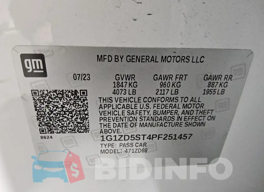 1G1ZD5ST4PF251457 Photo# 12