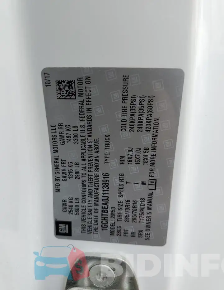 1GCHTBEA0J1138916 Photo# 12